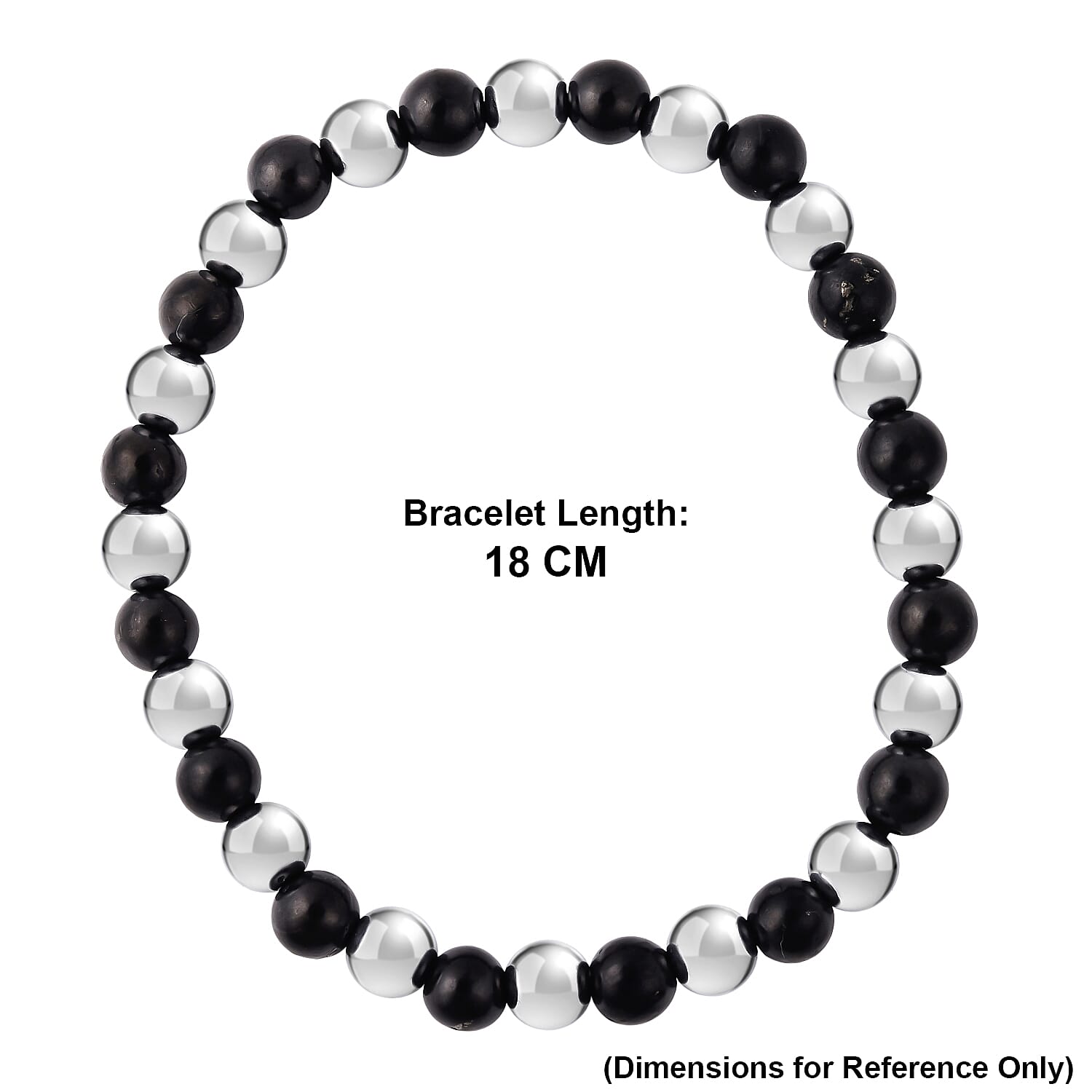 THE POWER OF SHUNGITE - Natural Shungite & Hematite Adjustable Bracelet 80.00 Ct.