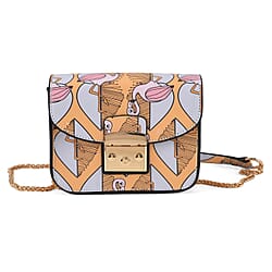Designer Inspired -  Printed Shoulder Bag with Chain Strap