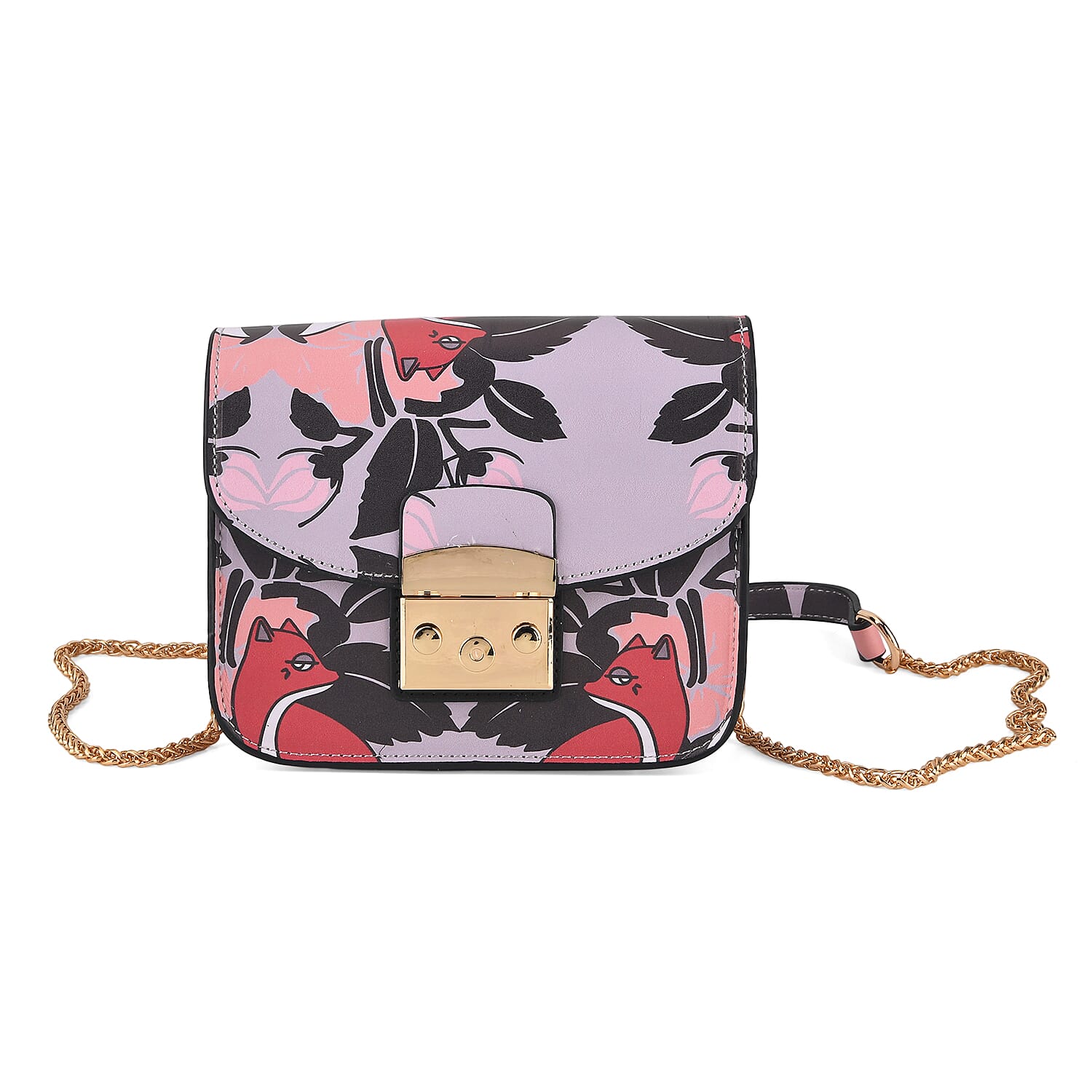 Designer Inspired -  Printed Shoulder Bag with Chain Strap