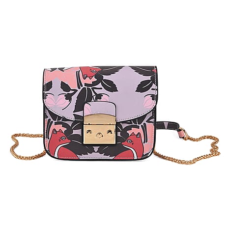 Designer Inspired -  Printed Shoulder Bag with Chain Strap