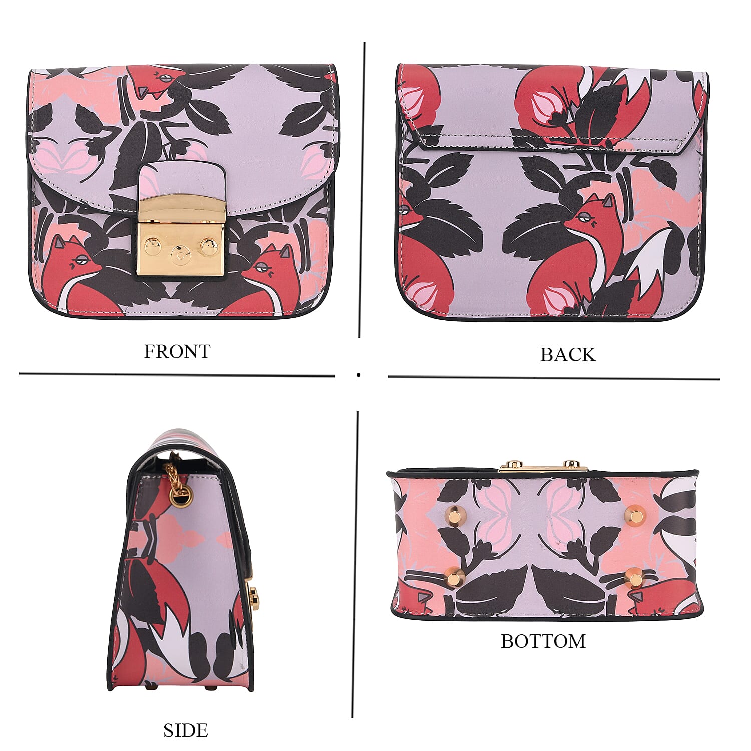 Designer Inspired -  Printed Shoulder Bag with Chain Strap