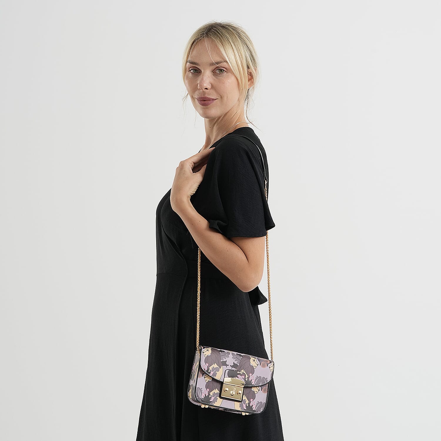 Designer Inspired -  Printed Shoulder Bag with Chain Strap