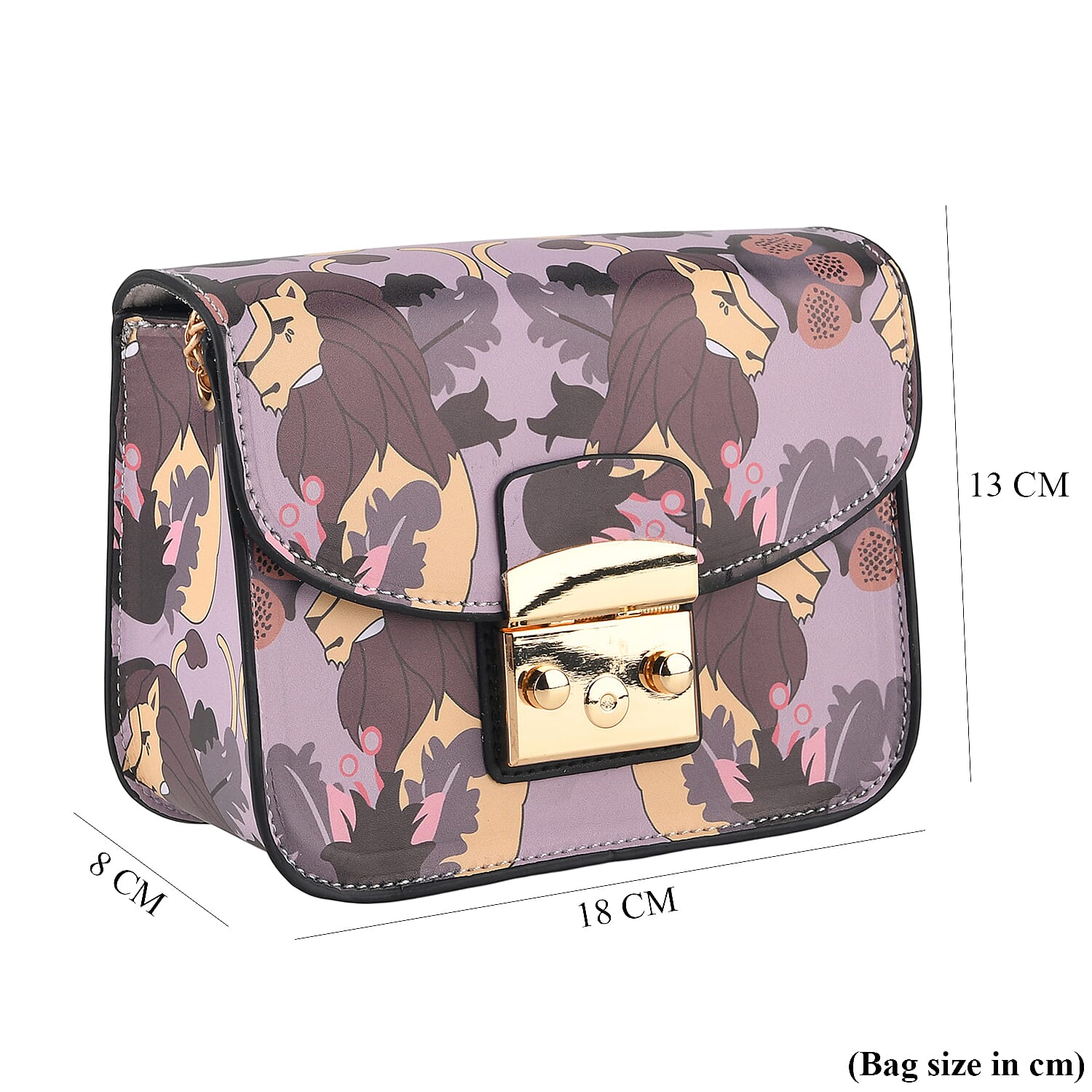 Designer Inspired -  Printed Shoulder Bag with Chain Strap