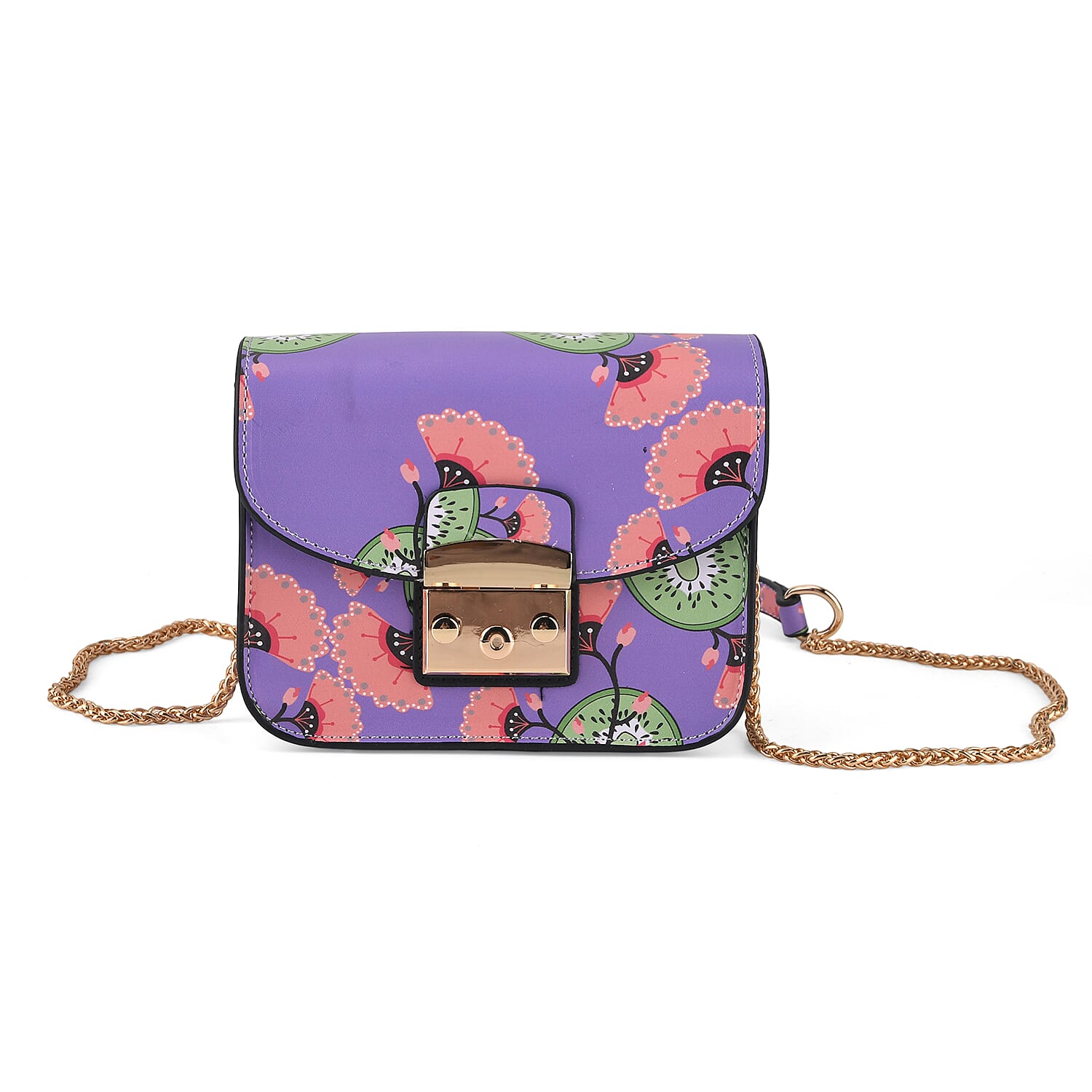 Designer Inspired -  Printed Shoulder Bag with Chain Strap