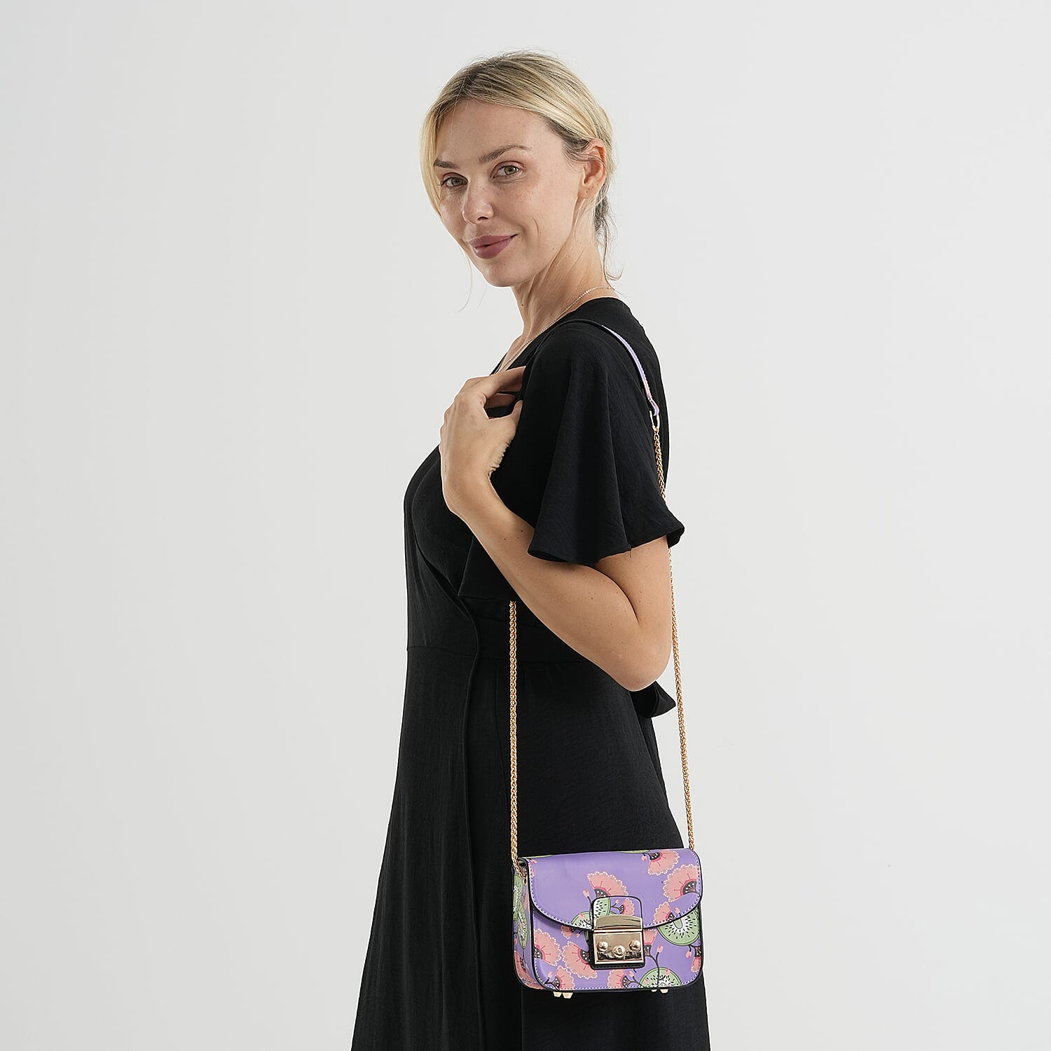 Designer Inspired -  Printed Shoulder Bag with Chain Strap