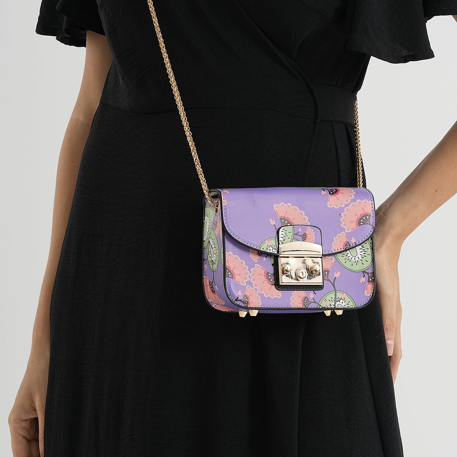 Designer Inspired -  Printed Shoulder Bag with Chain Strap