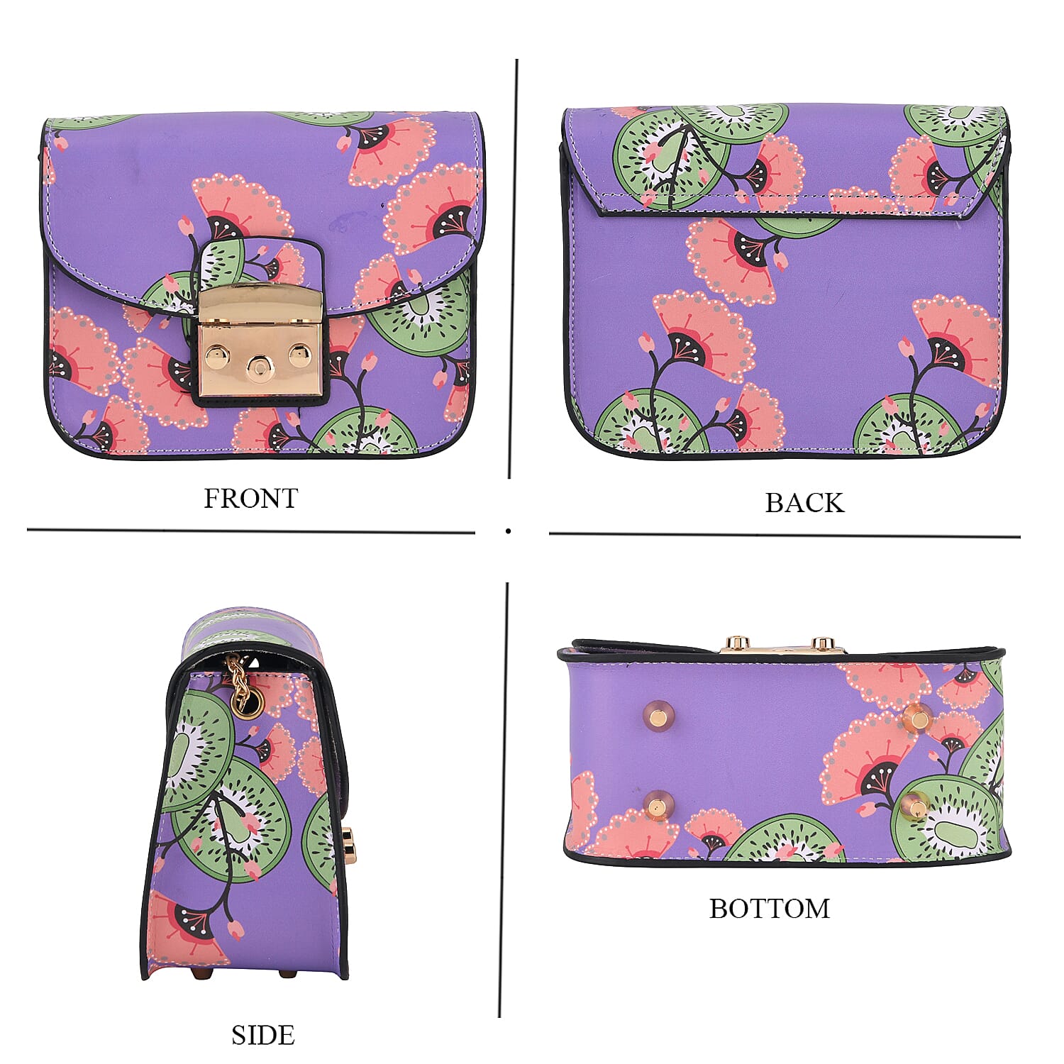 Designer Inspired -  Printed Shoulder Bag with Chain Strap