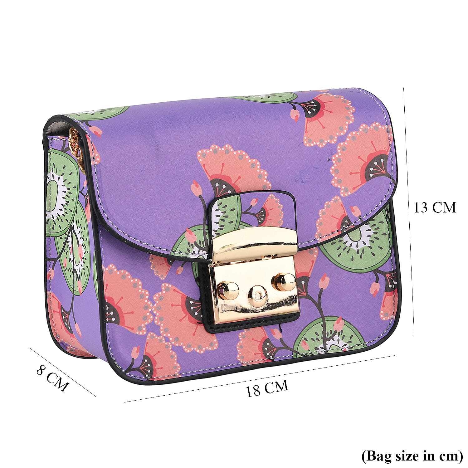 Designer Inspired -  Printed Shoulder Bag with Chain Strap