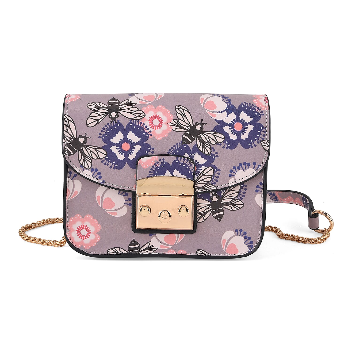 Designer Inspired -  Printed Shoulder Bag with Chain Strap