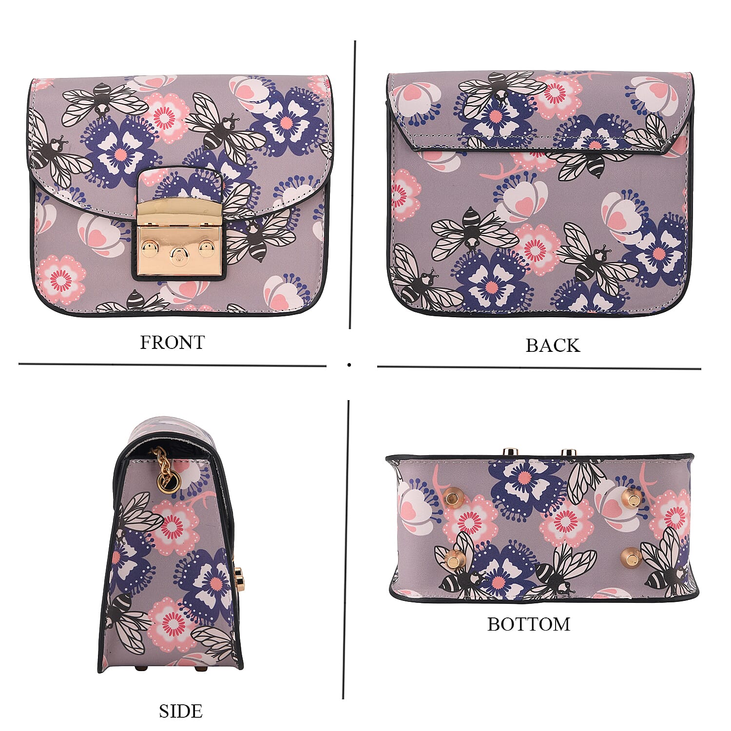Designer Inspired -  Printed Shoulder Bag with Chain Strap
