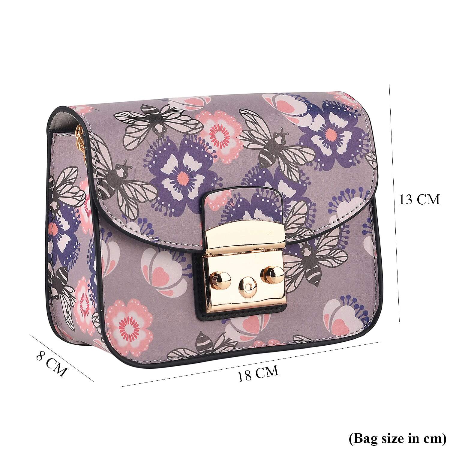 Designer Inspired -  Printed Shoulder Bag with Chain Strap