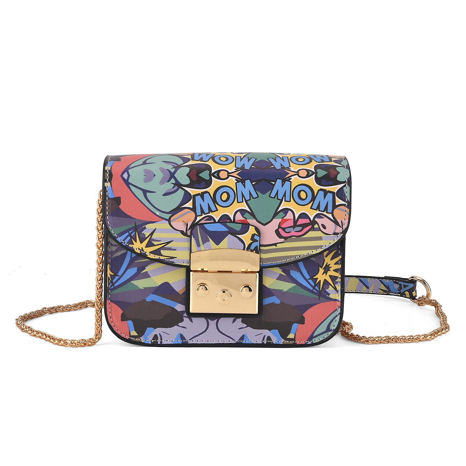 Designer Inspired -  Printed Shoulder Bag with Chain Strap