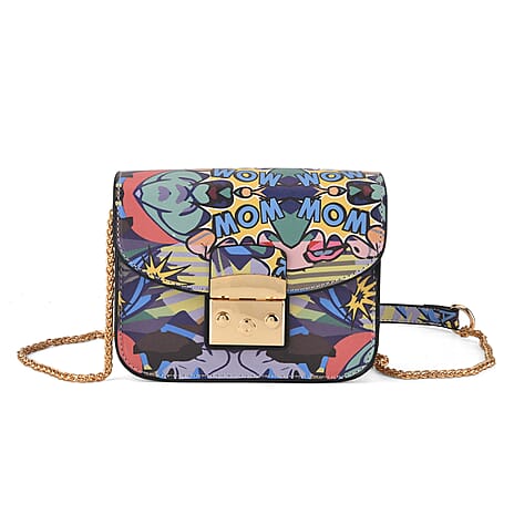 Designer Inspired -  Printed Shoulder Bag with Chain Strap
