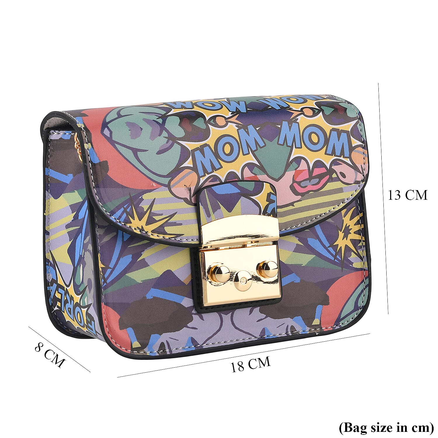 Designer Inspired -  Printed Shoulder Bag with Chain Strap