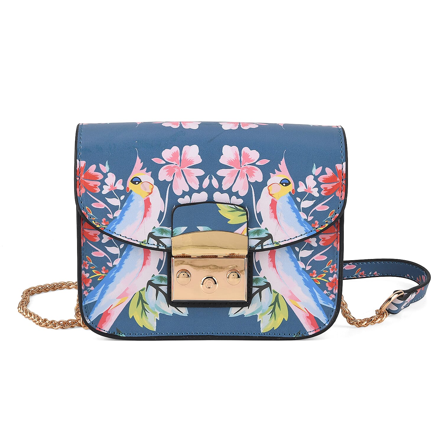 Designer Inspired -  Printed Shoulder Bag with Chain Strap