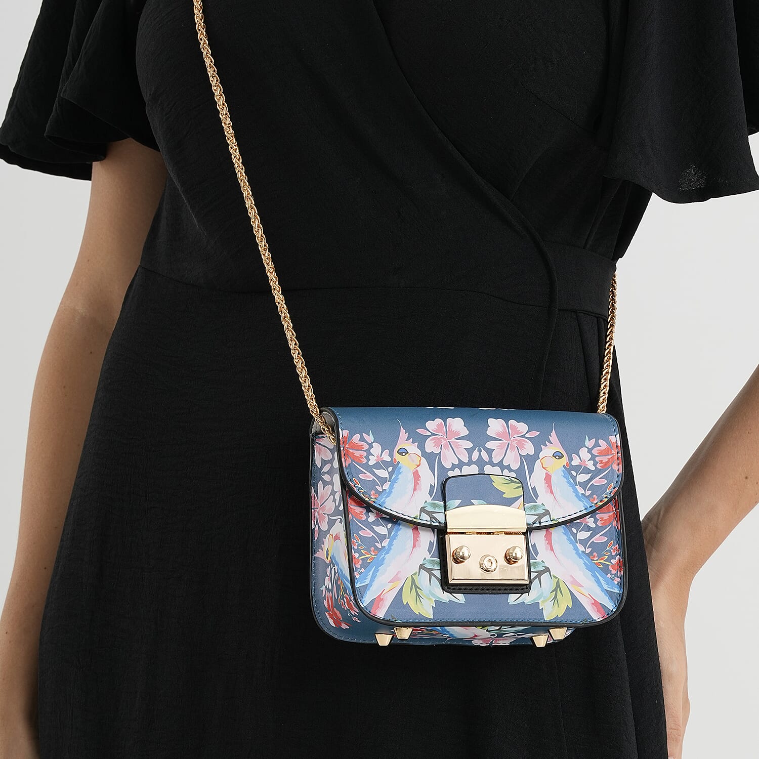 Designer Inspired -  Printed Shoulder Bag with Chain Strap