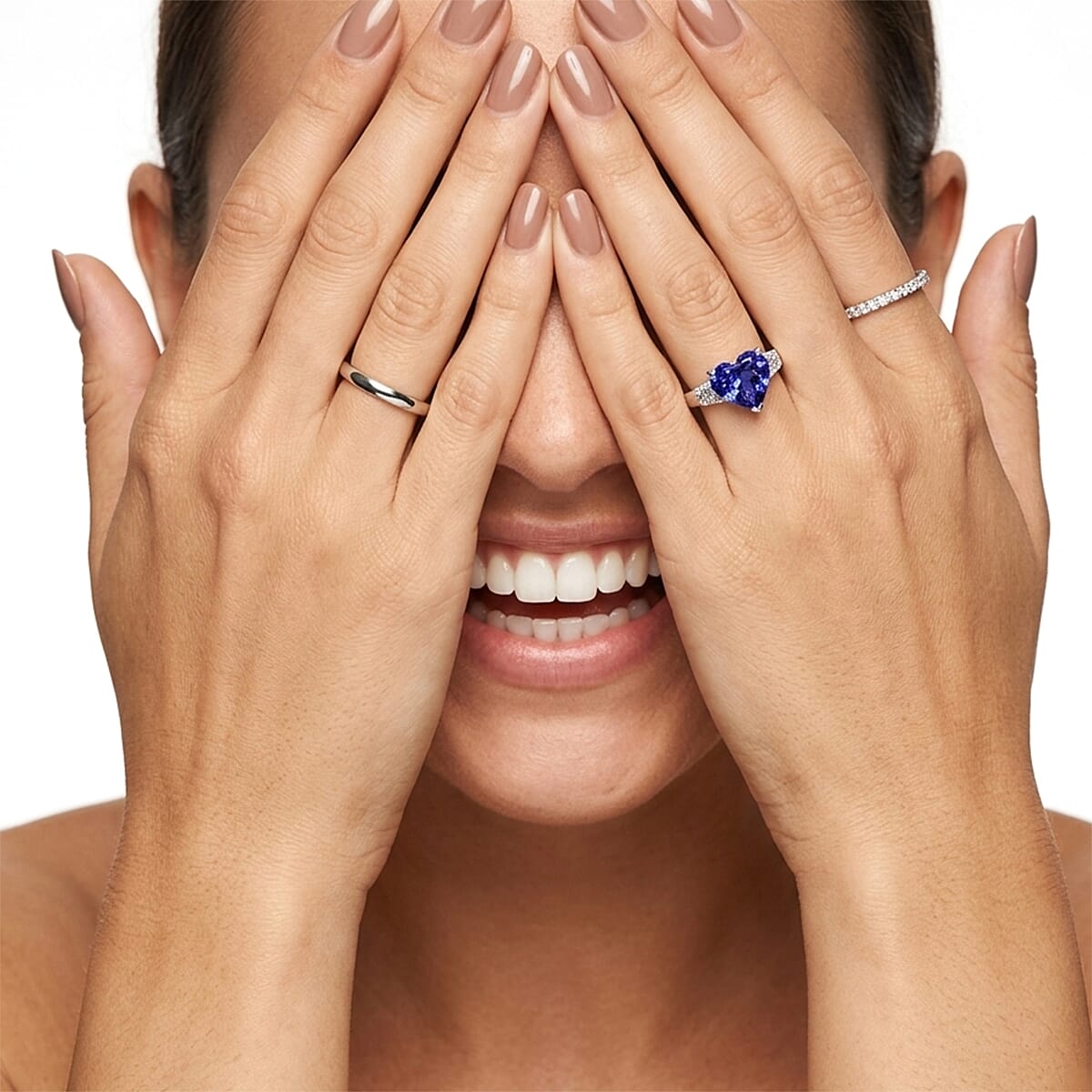 Rhapsody - 950 Platinum AAAA Tanzanite & VS-E-F White Diamond Solitaire Heart Ring 5.07 Ct, Platinum Wt. 8.77 Gms