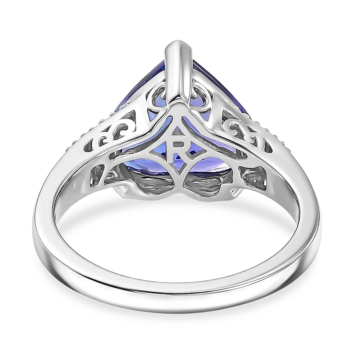 Rhapsody - 950 Platinum AAAA Tanzanite & VS-E-F White Diamond Solitaire Heart Ring 5.07 Ct, Platinum Wt. 8.77 Gms