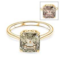 20th Birthday Deal-14K Yellow Gold AAA Natural Turkizite (Asscher Cut) Solitaire Ring 3.10 Ct.