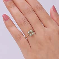20th Birthday Deal-14K Yellow Gold AAA Natural Turkizite (Asscher Cut) Solitaire Ring 3.10 Ct.