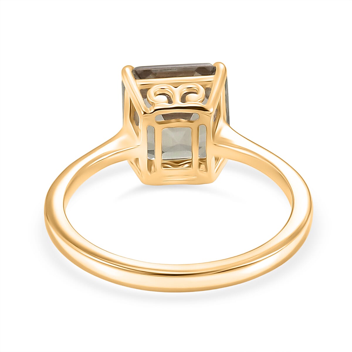 20th Birthday Deal-14K Yellow Gold AAA Natural Turkizite (Asscher Cut) Solitaire Ring 3.10 Ct.