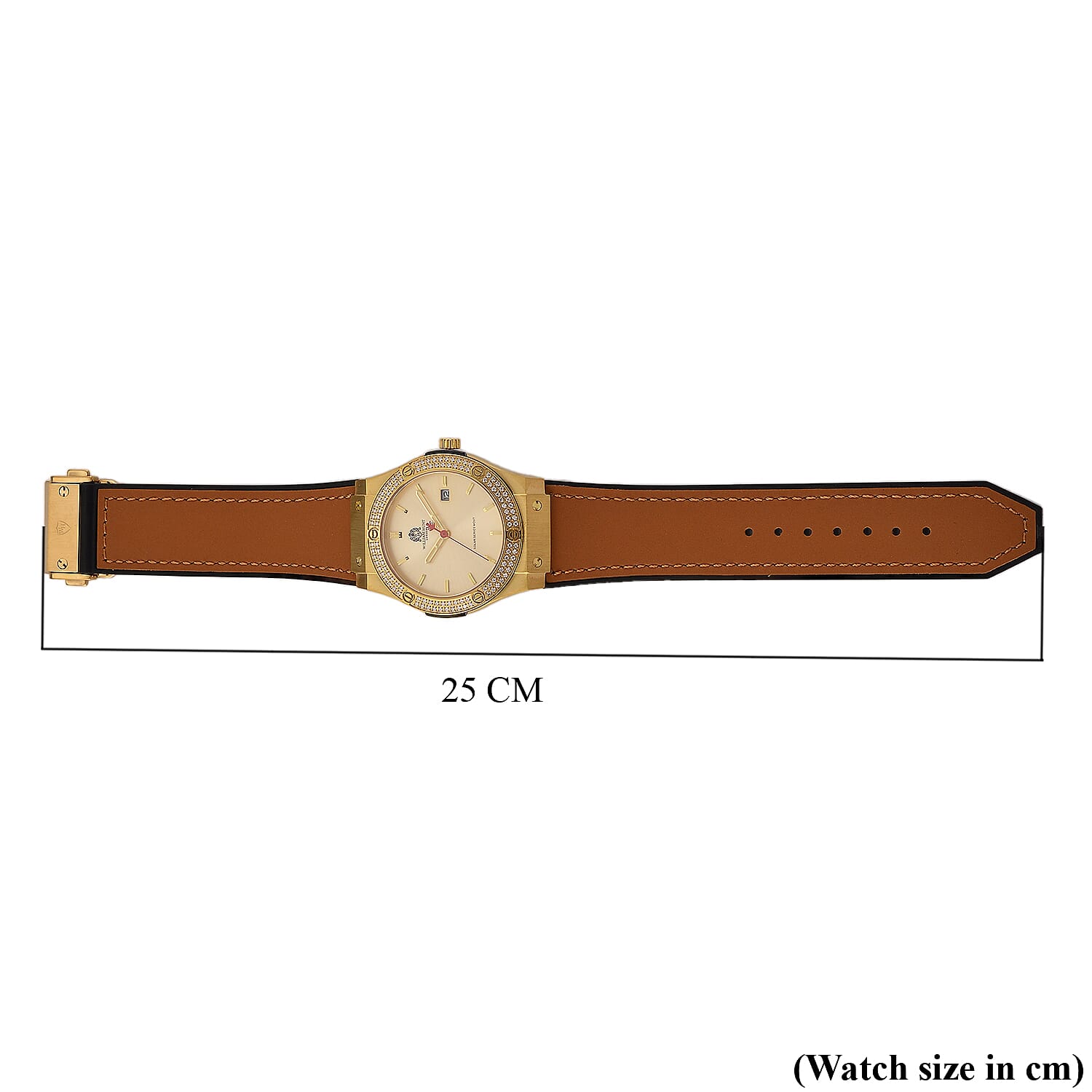 TJC 20TH ANNIVERSARY COMMISSION EXCLUSIVE - WILLIAM HUNT Limited Edition Epson Solar AS32 Movt. 5ATM WR Gold Sunshine & Moissanite Dial & Gold Case Watch with Coffee Strap (Adjustable)