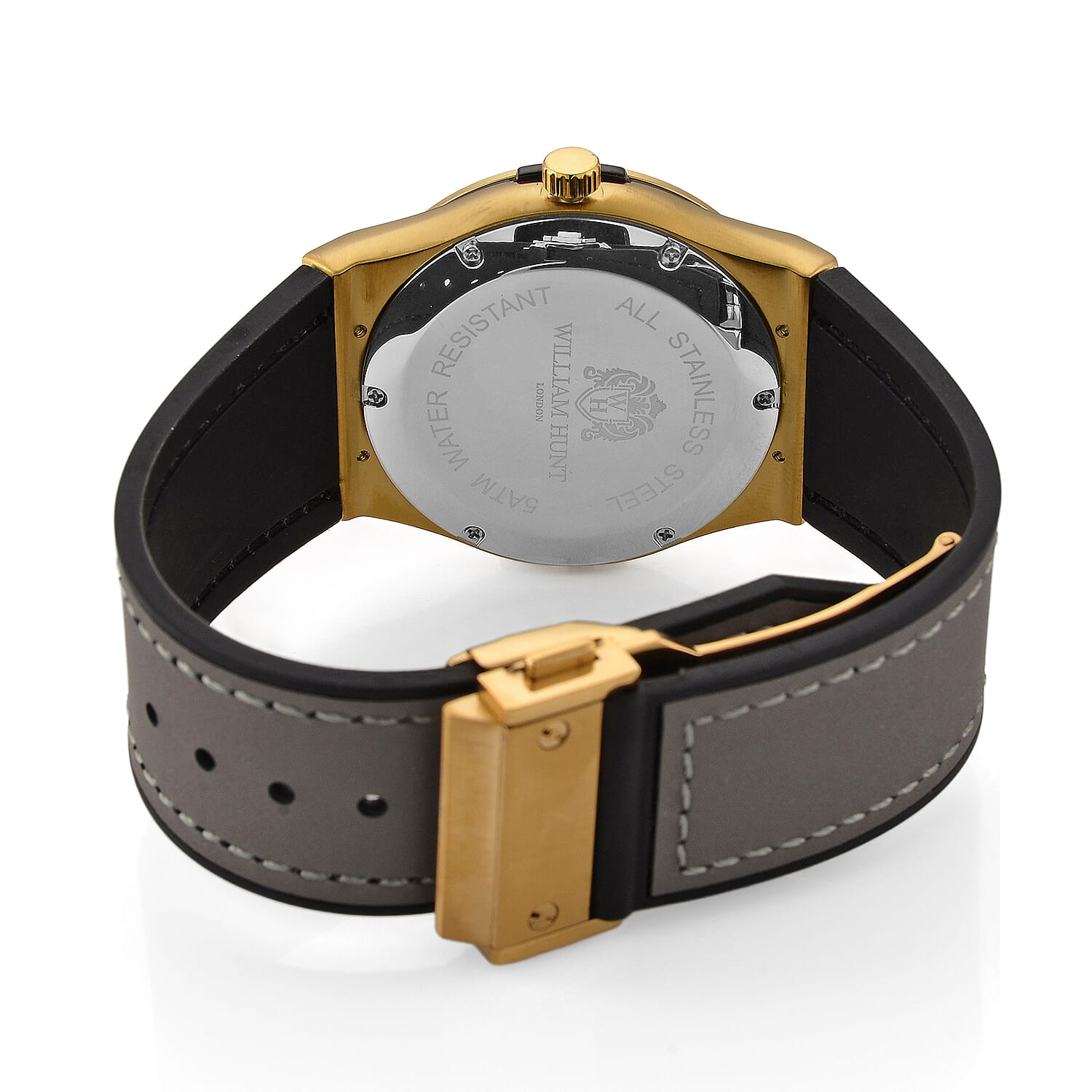 TJC 20TH ANNIVERSARY COMMISSION EXCLUSIVE - WILLIAM HUNT Limited Edition Epson Solar AS32 Movt. 5ATM WR Gold Sunshine & Moissanite Dial & Gold Case Watch with Black Strap (Adjustable)