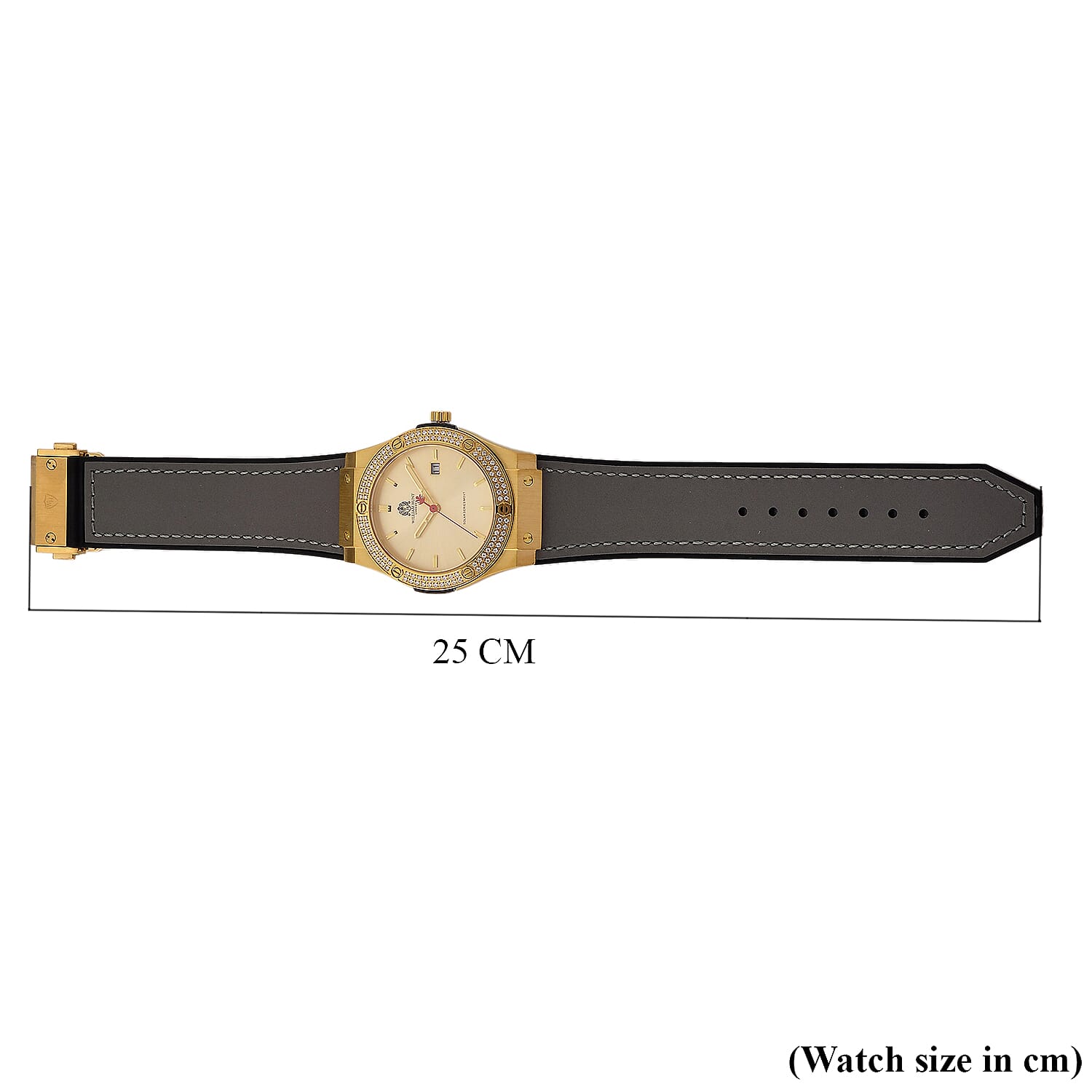 TJC 20TH ANNIVERSARY COMMISSION EXCLUSIVE - WILLIAM HUNT Limited Edition Epson Solar AS32 Movt. 5ATM WR Gold Sunshine & Moissanite Dial & Gold Case Watch with Black Strap (Adjustable)