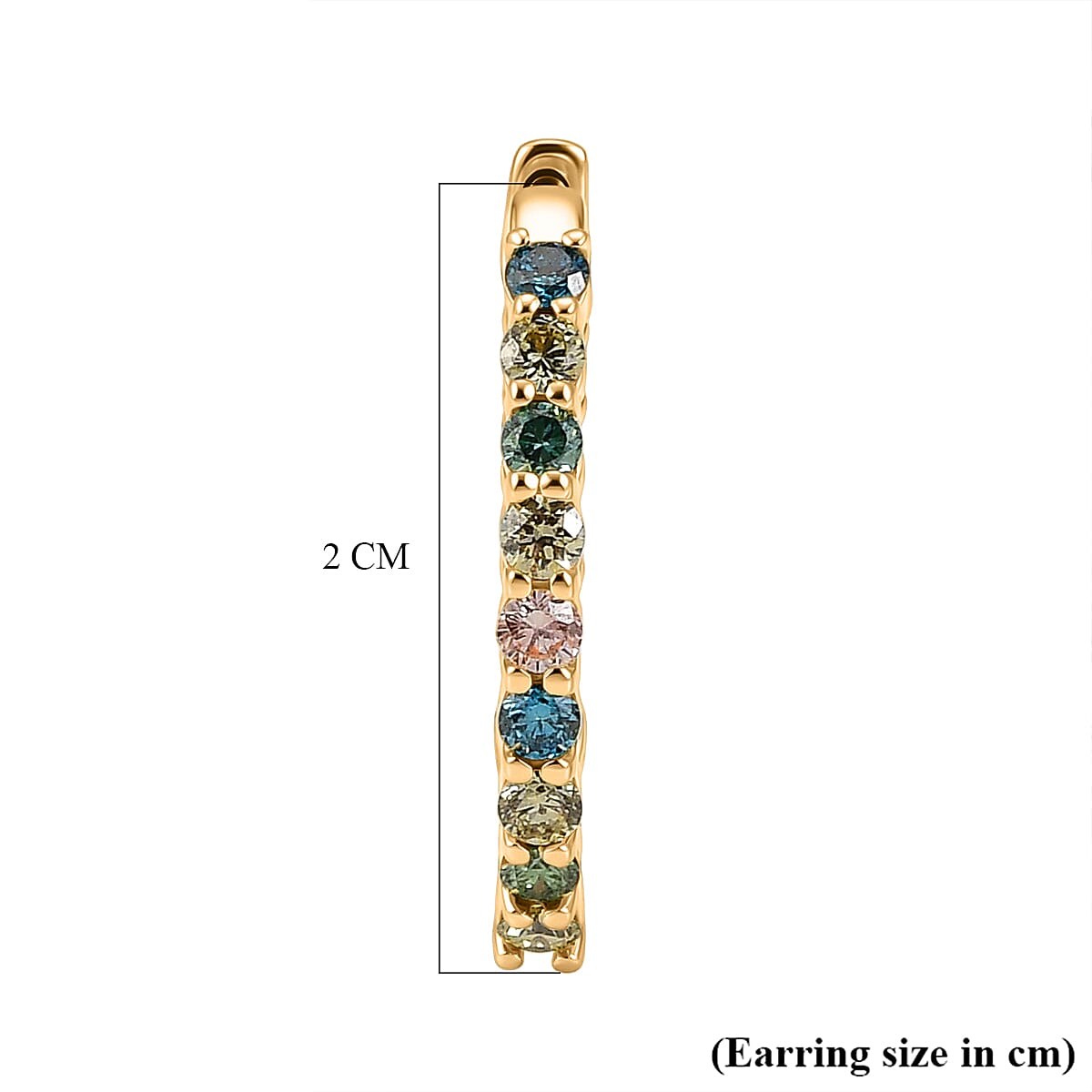 Luxuriant - SI-G-H Lab Grown Multi Diamond Hoop Earring in 18K Vermeil Yellow Gold Plated Sterling Silver 1.00 Ct.