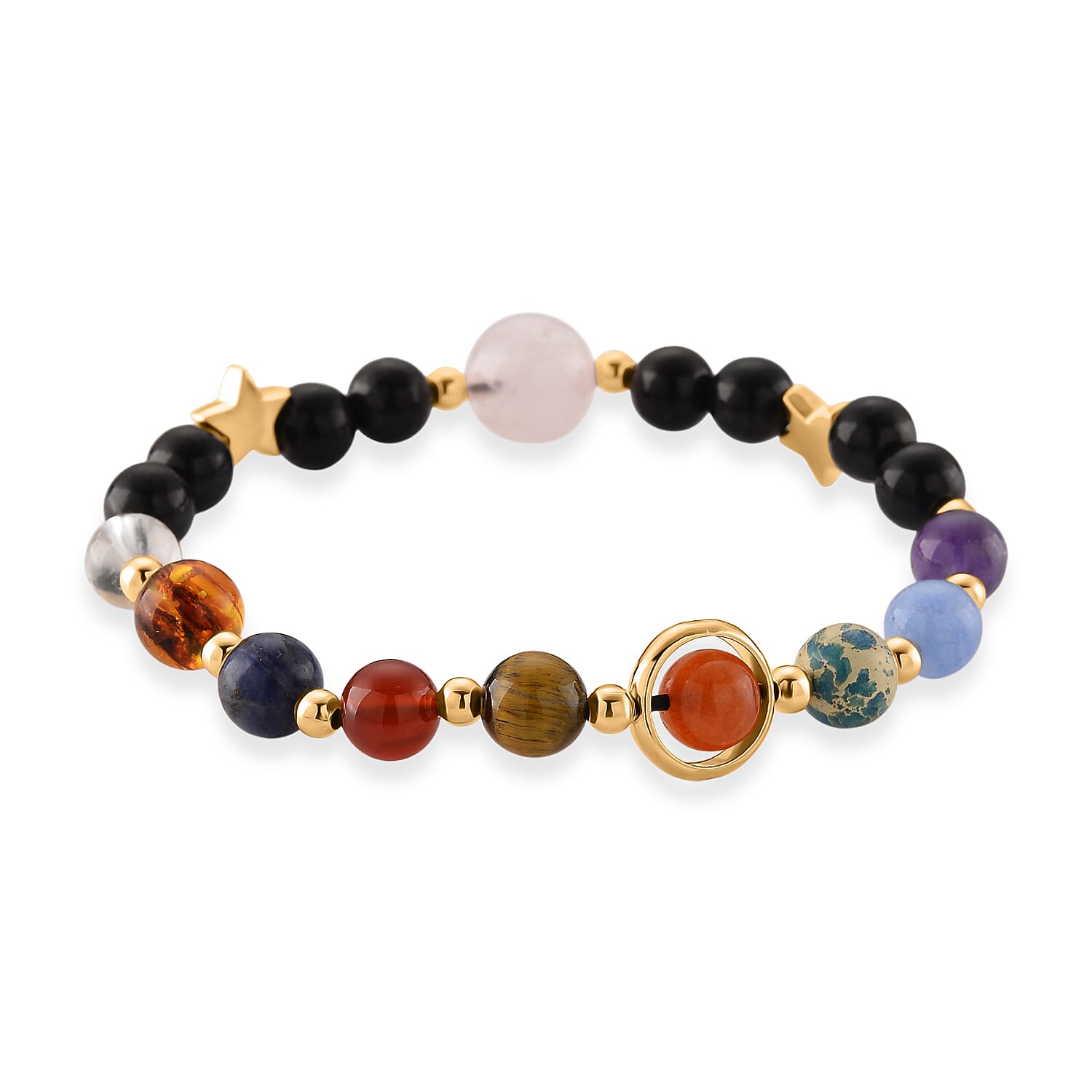 Shungite & Multi Gemstones Solar System Bracelet 65.00 Ct.