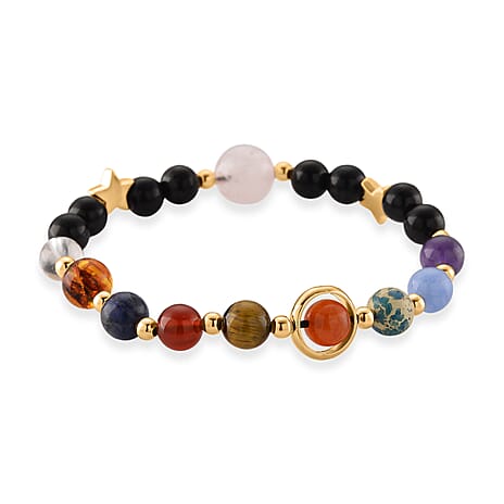 Shungite & Multi Gemstones Solar System Bracelet 65.00 Ct.
