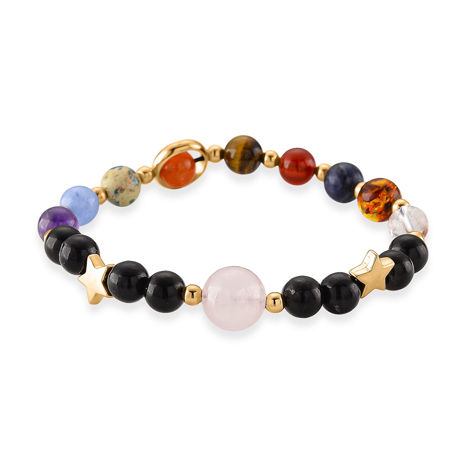 Shungite & Multi Gemstones Solar System Bracelet 65.00 Ct.