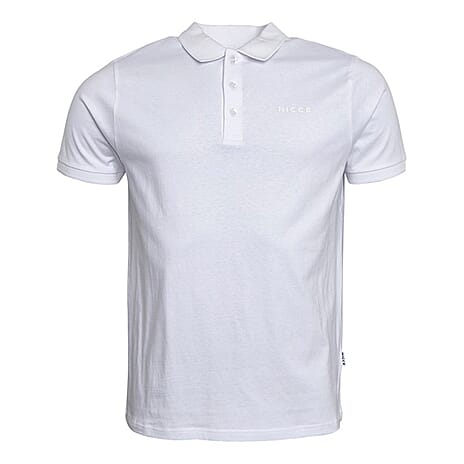 Nicce Mens 100% Cotton Polo (Size L) - White