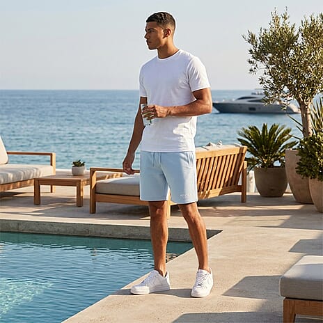 Nicce Mens Brushed Back Fleece Shorts (Size XL) - Blue