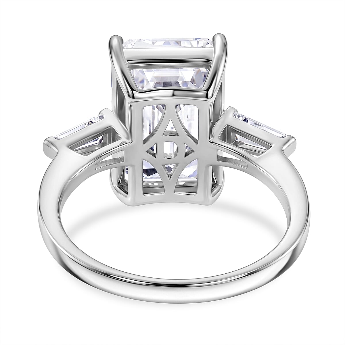 D'Joy Moissanite Solitaire Ring in Rhodium OverlaySterling Silver  10.440  Ct.