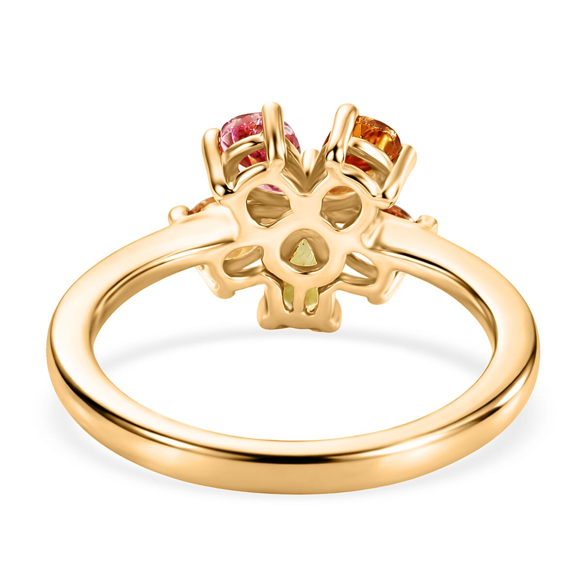 Luxuriant Lab Grown Diamond, Multi-Tourmaline Ring Sterling Silver  1.070  Ct.