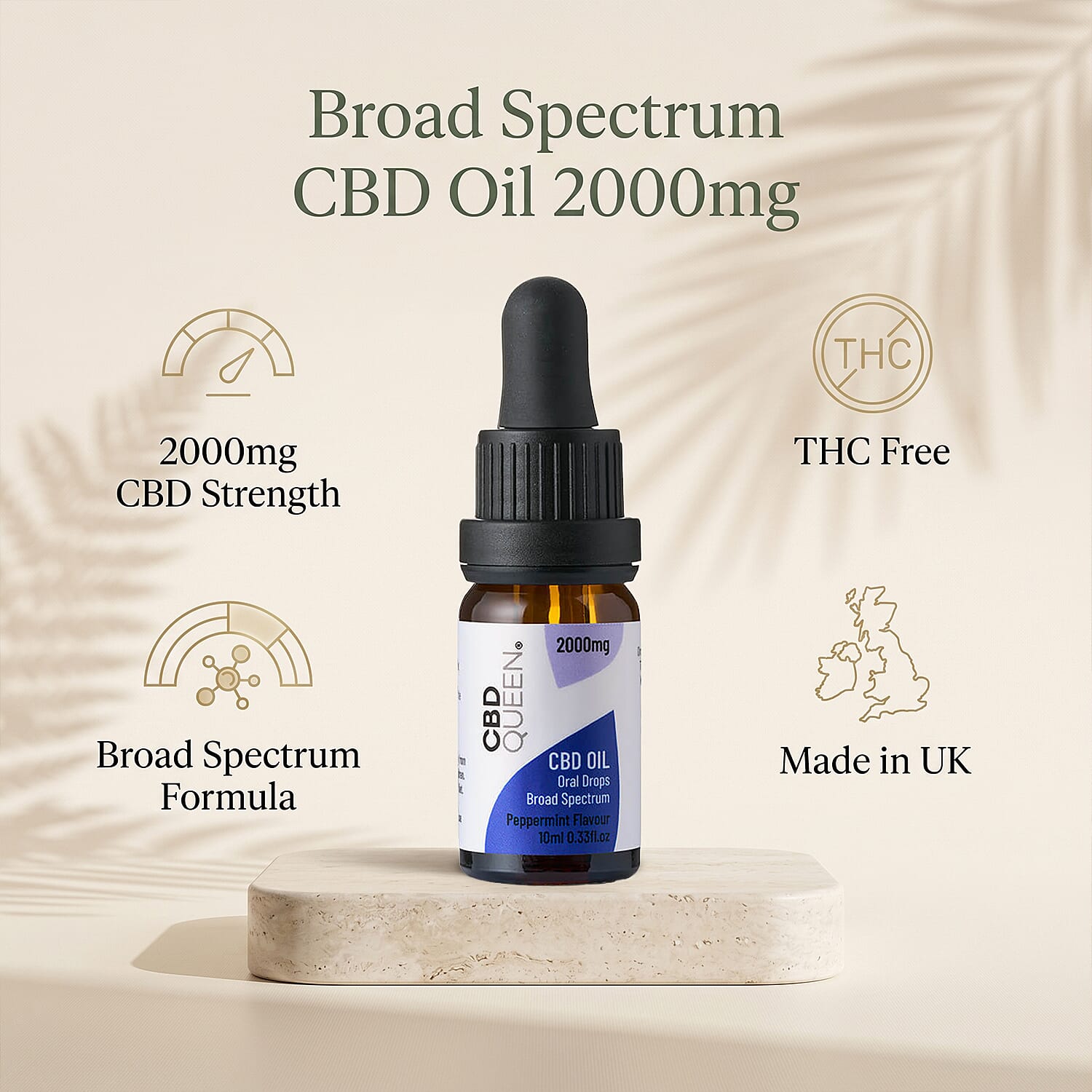 CBD Queen- Broad Spectrum Oil 20% - 2000mg - Peppermint - 10ml