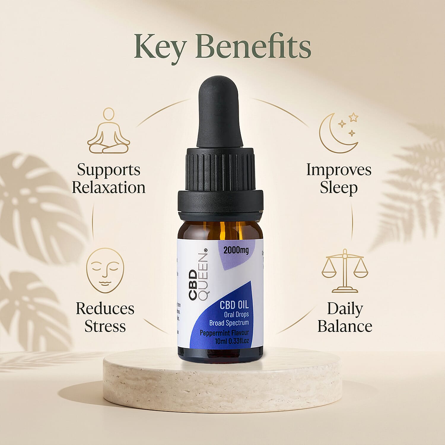 CBD Queen- Broad Spectrum Oil 20% - 2000mg - Peppermint - 10ml