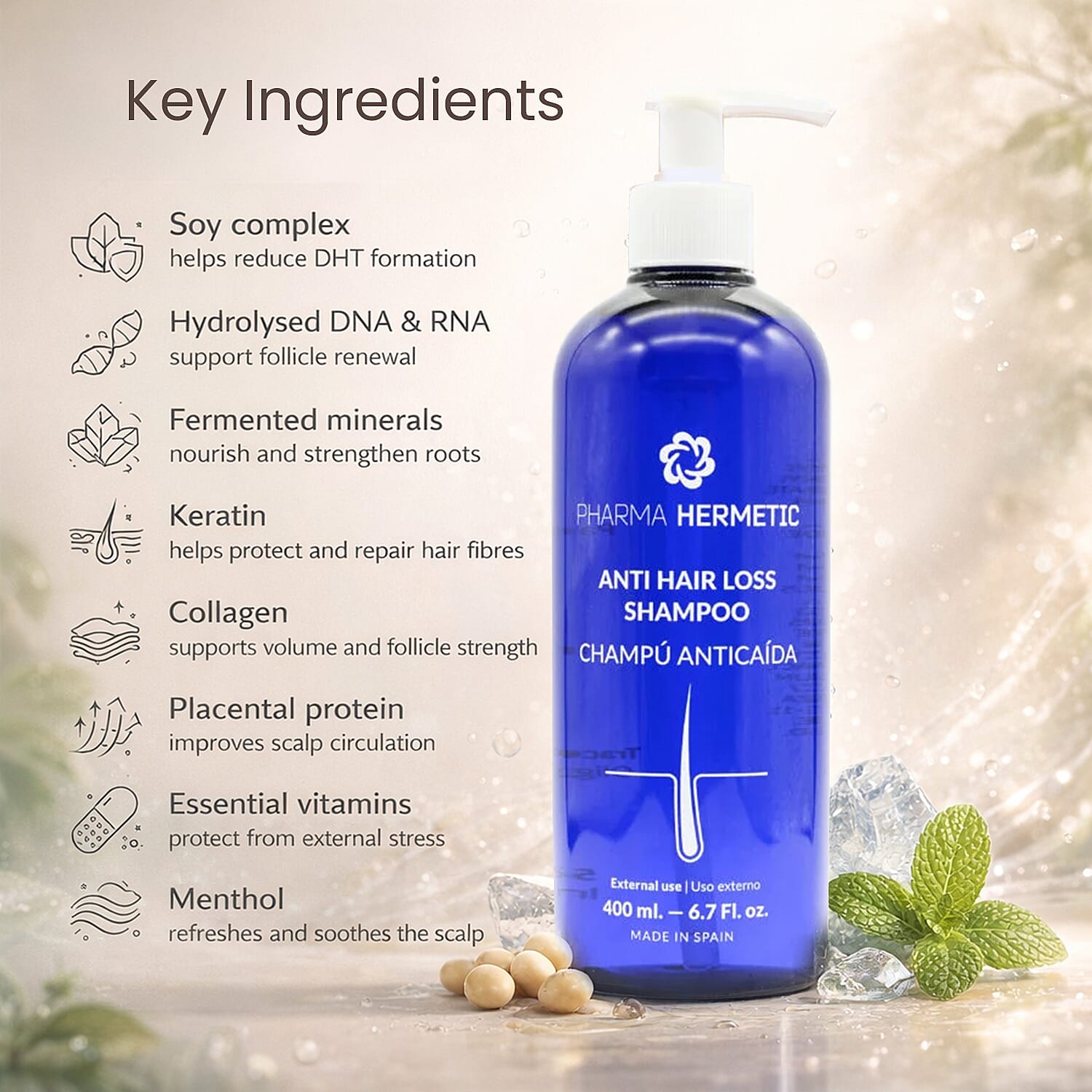 NEW LAUNCH- Pharma Hermetic Anti Hair Loss Shampoo - 400ml