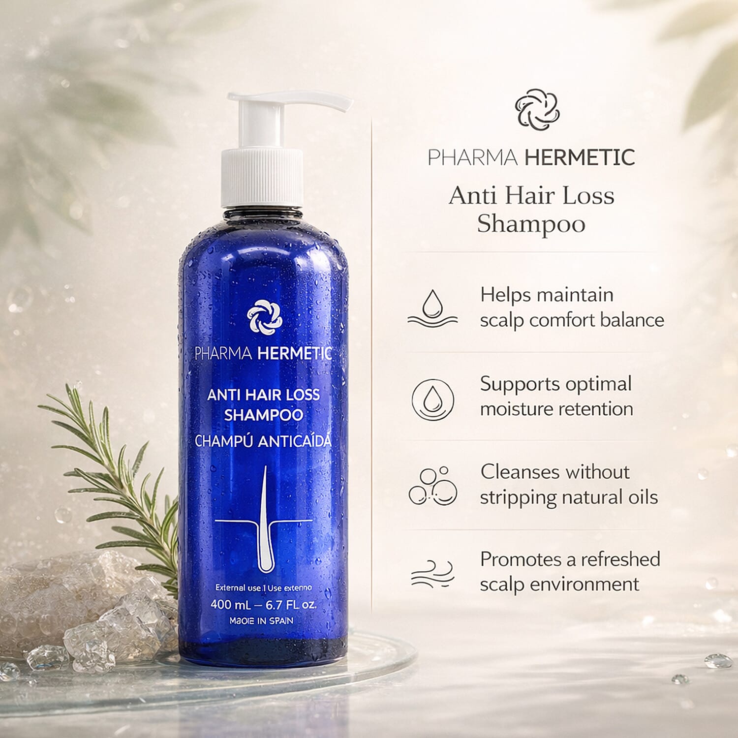 NEW LAUNCH- Pharma Hermetic Anti Hair Loss Shampoo - 400ml