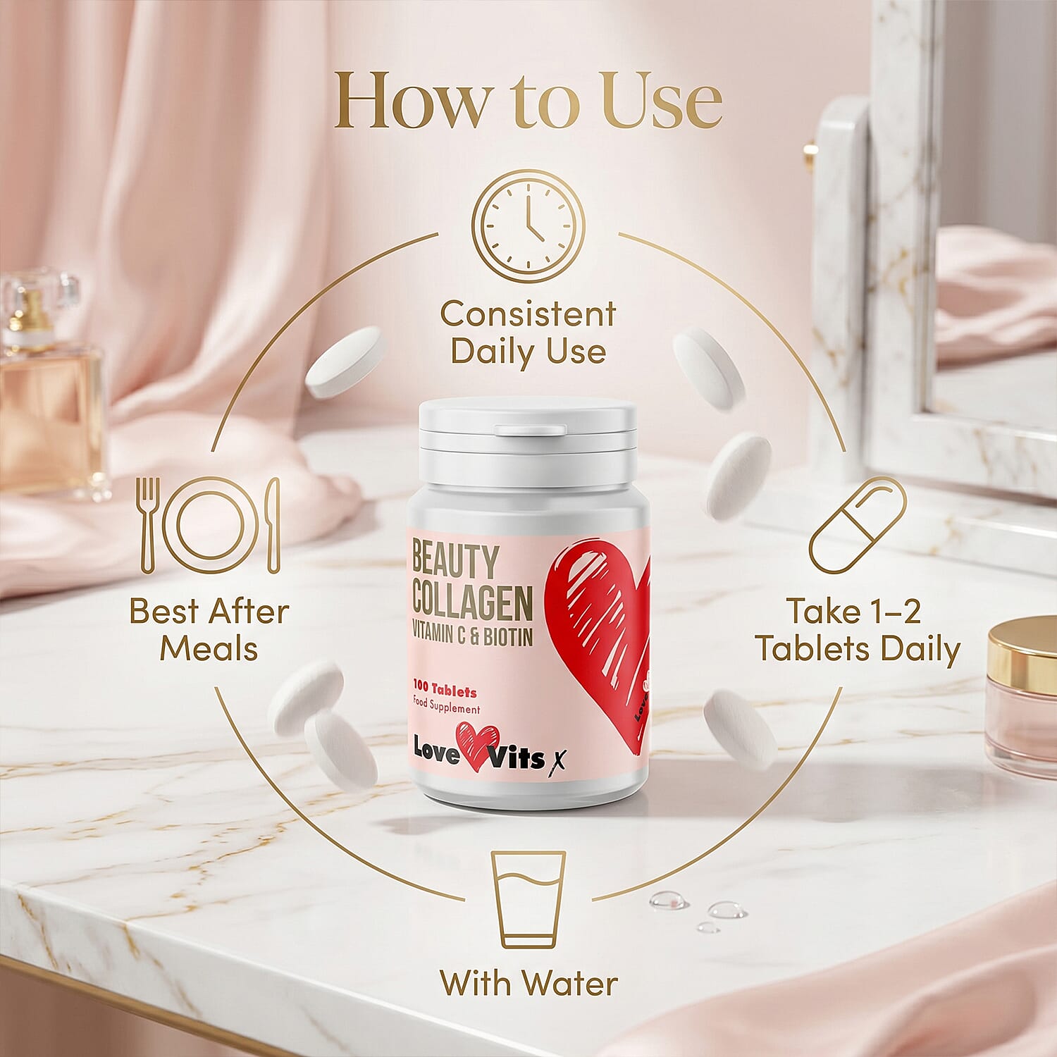 NEW LAUNCH- Love Vits Collagen - 100 Tablets