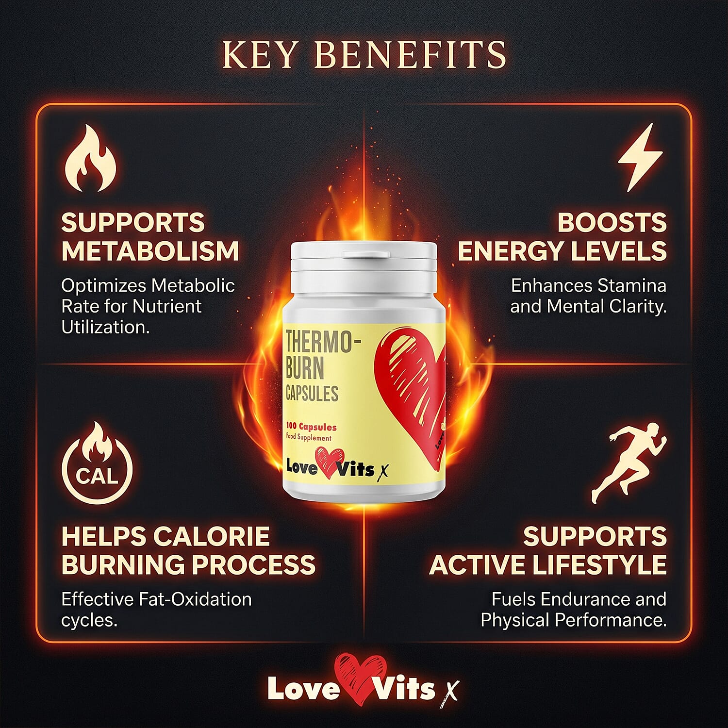 NEW LAUNCH- Love Vits Thermoburn Weight Loss - 100 Tablets