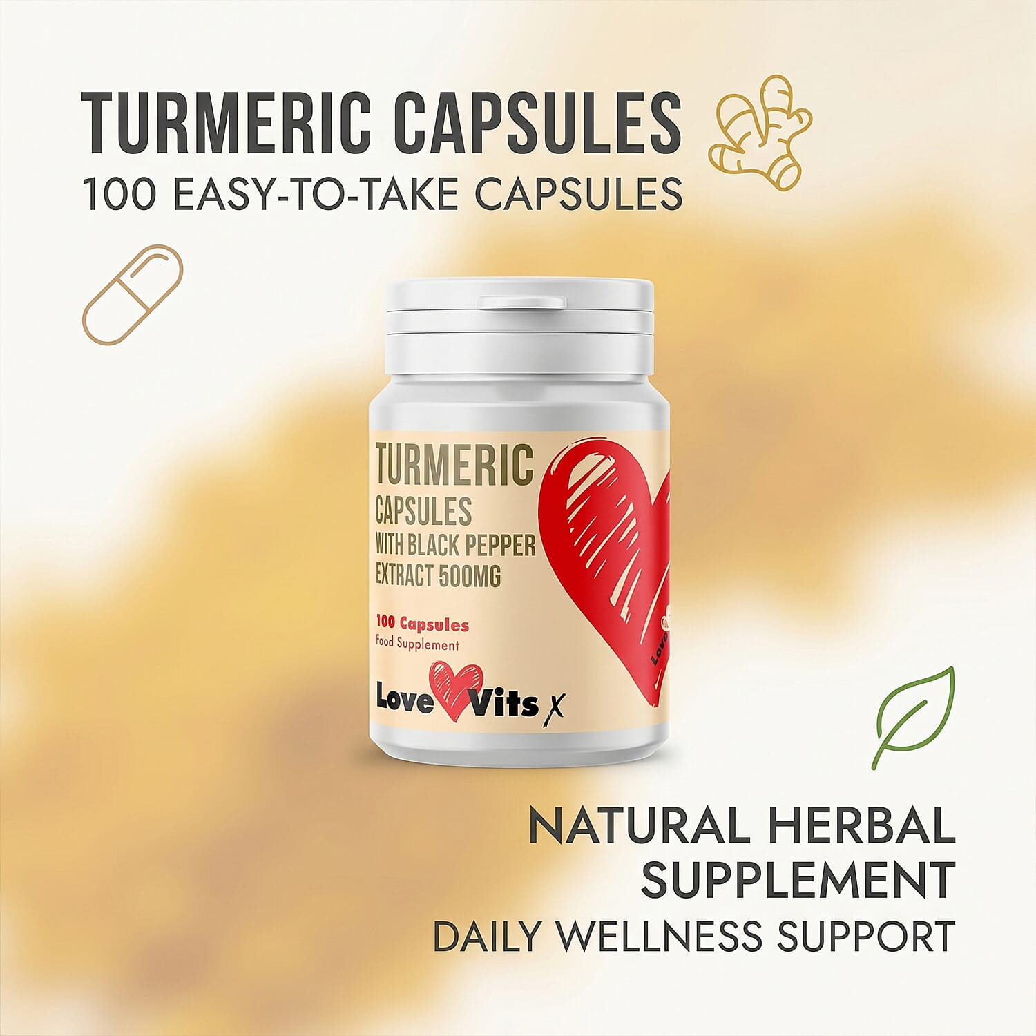 NEW LAUNCH- Love Vits Turmeric - 100 Tablets