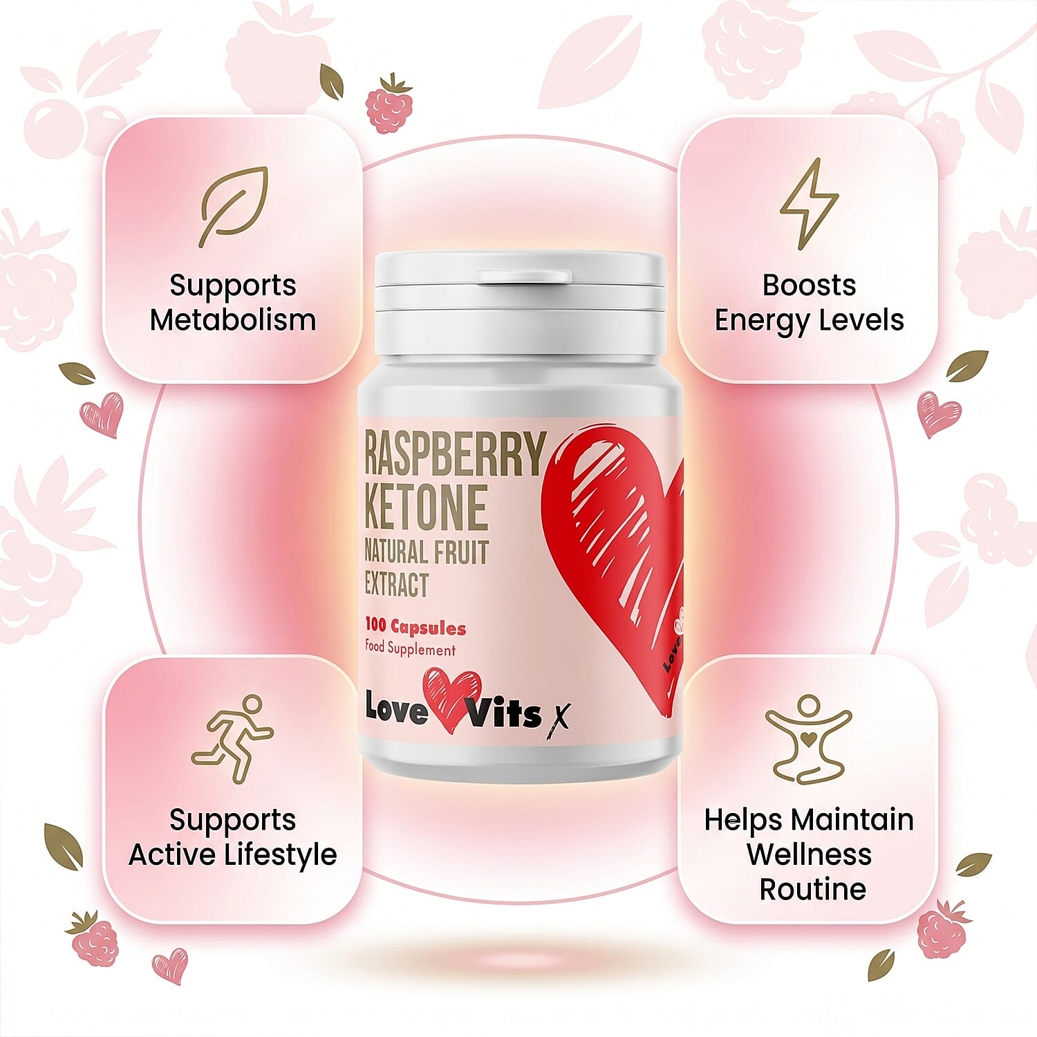 NEW LAUNCH- Love Vits Raspberry Ketone - 100 Tablets