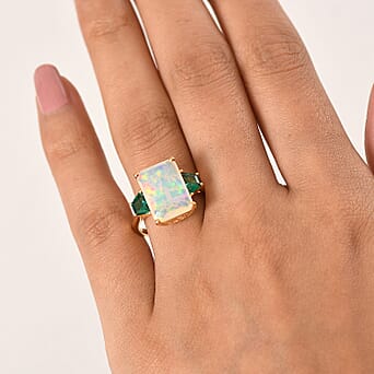https://tjcuk.sirv.com/Products/85/3/8538479/Luxuriant-Ethiopian-Opal-and-Lab-Grown-Emerald-Ring-in-18K-Vermeil-Yel_8538479_1.jpg?w=342&h=342
