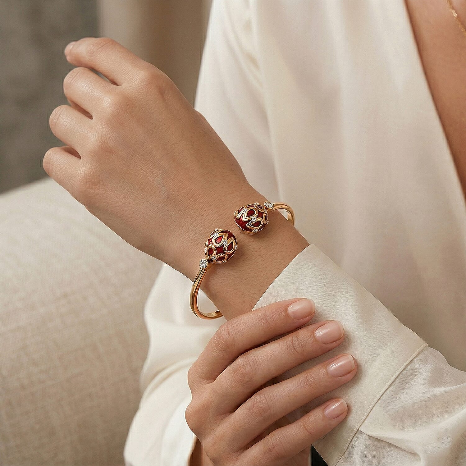 Designer Inspired- Enamled Bangle (Size 7.5 Inch)