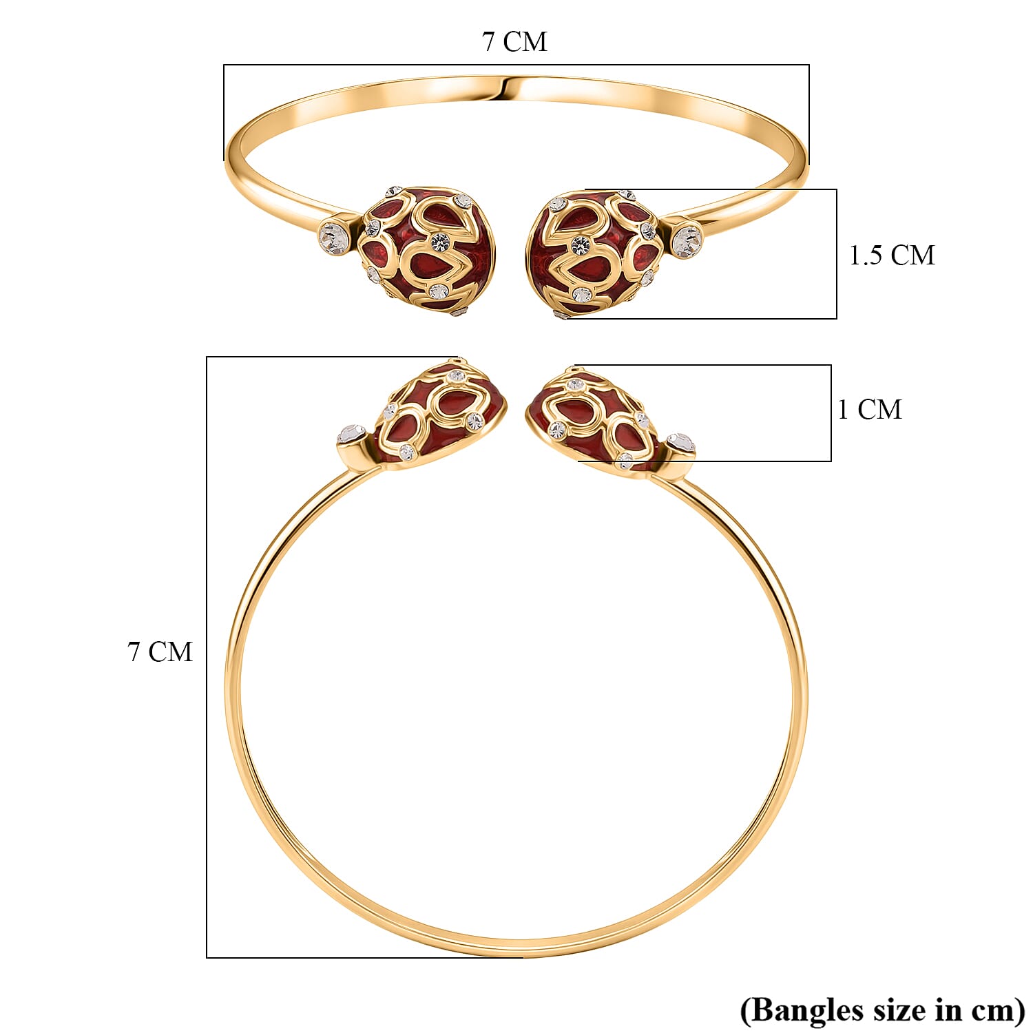 Designer Inspired- Enamled Bangle (Size 7.5 Inch)