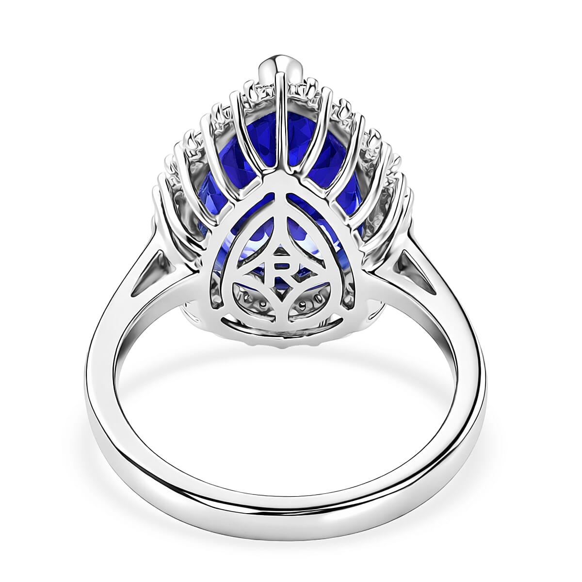 Rhapsody - 950 Platinum AAAA Tanzanite & VS-E-F White Diamond Halo Ring 7.60 Ct, Platinum Wt. 9.06 Gms