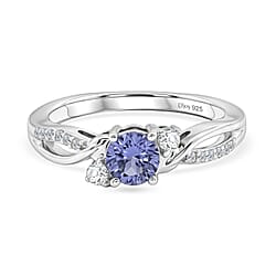 D'Joy Tanzanite, Moissanite Ring in Sterling Silver