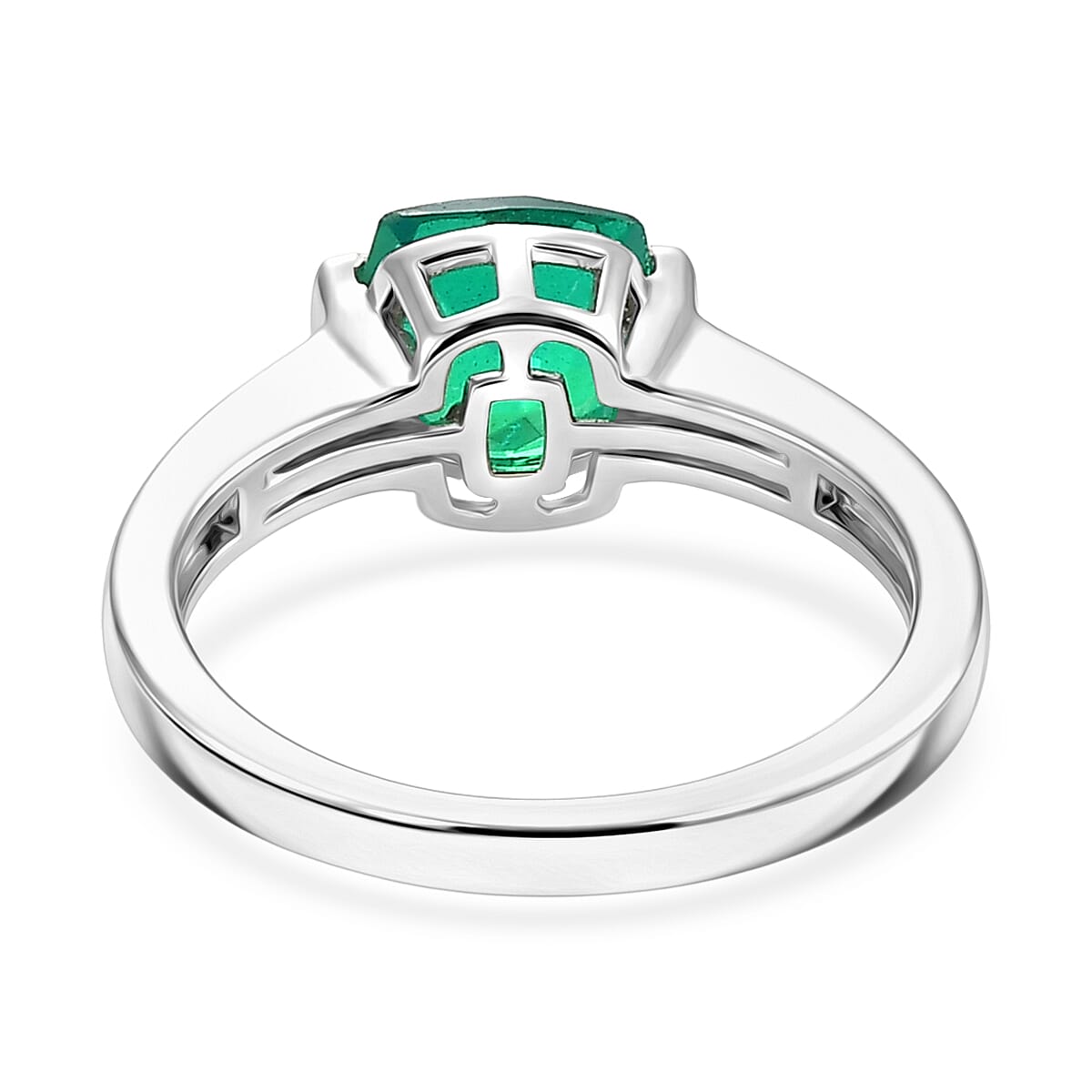 D'Joy - Peacock Triplet Quartz & White Zircon Solitaire Ring in Platinum Overlay Sterling Silver 1.74 Ct.